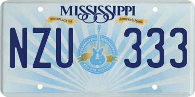 MS license plate NZU333