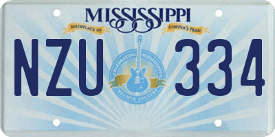 MS license plate NZU334