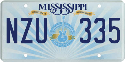MS license plate NZU335