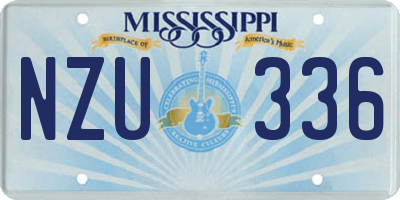 MS license plate NZU336