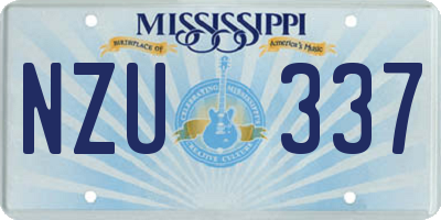 MS license plate NZU337
