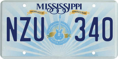 MS license plate NZU340