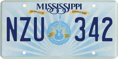 MS license plate NZU342