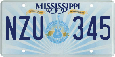 MS license plate NZU345