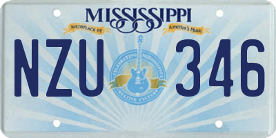 MS license plate NZU346