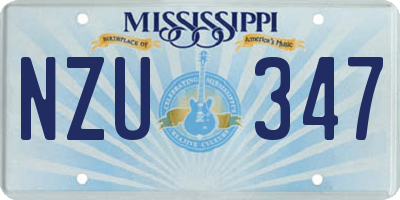 MS license plate NZU347