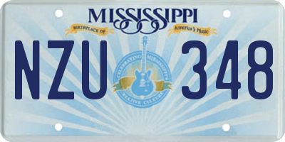 MS license plate NZU348