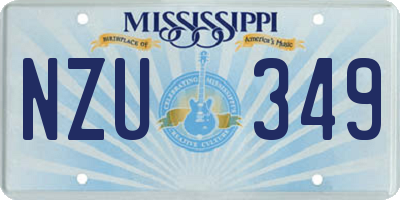 MS license plate NZU349