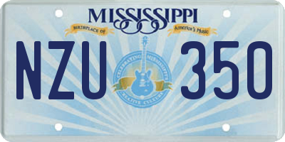 MS license plate NZU350