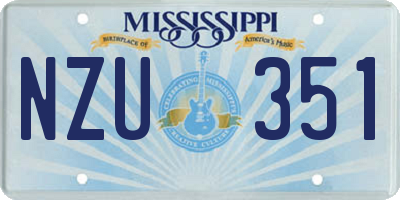 MS license plate NZU351