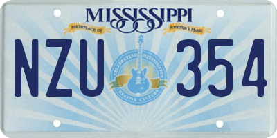 MS license plate NZU354