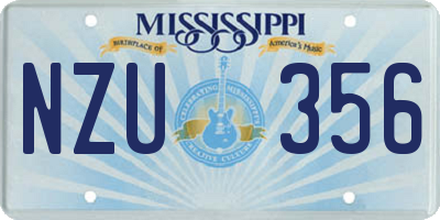 MS license plate NZU356