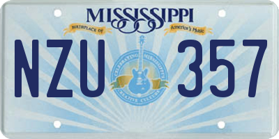 MS license plate NZU357