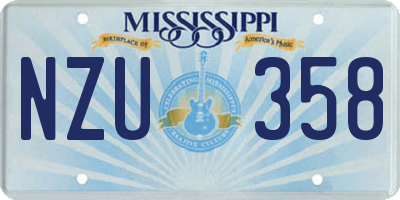 MS license plate NZU358