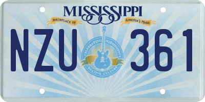 MS license plate NZU361