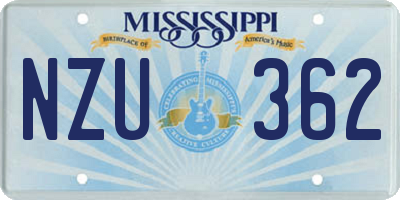 MS license plate NZU362