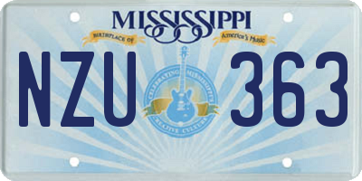 MS license plate NZU363