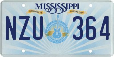 MS license plate NZU364