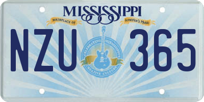 MS license plate NZU365