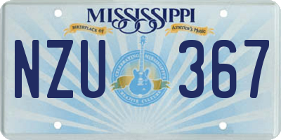 MS license plate NZU367