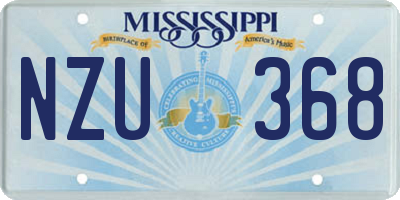 MS license plate NZU368
