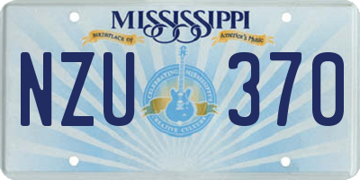 MS license plate NZU370