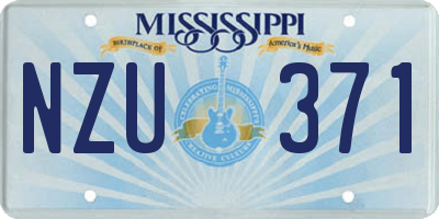 MS license plate NZU371