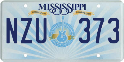 MS license plate NZU373