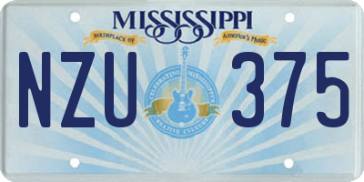 MS license plate NZU375
