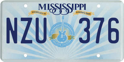 MS license plate NZU376