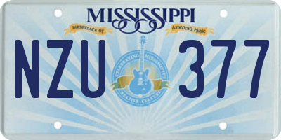 MS license plate NZU377