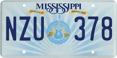MS license plate NZU378