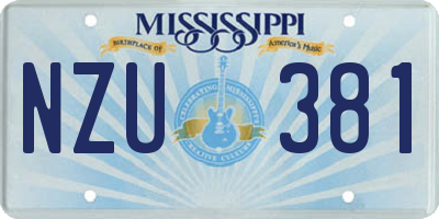 MS license plate NZU381