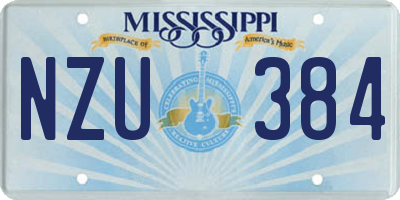 MS license plate NZU384