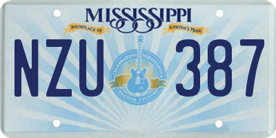MS license plate NZU387
