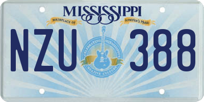 MS license plate NZU388