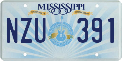 MS license plate NZU391