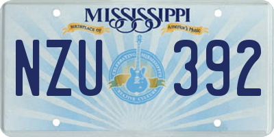 MS license plate NZU392