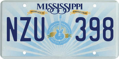 MS license plate NZU398