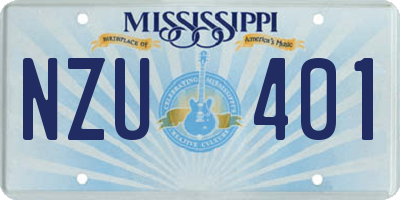 MS license plate NZU401