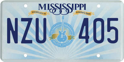 MS license plate NZU405