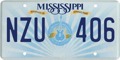 MS license plate NZU406