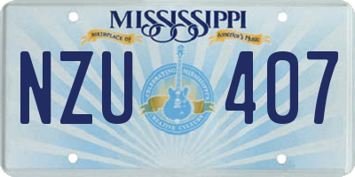 MS license plate NZU407
