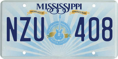 MS license plate NZU408