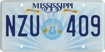 MS license plate NZU409