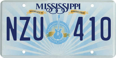 MS license plate NZU410