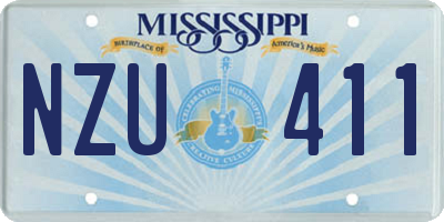 MS license plate NZU411