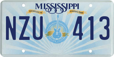 MS license plate NZU413