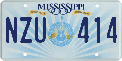 MS license plate NZU414
