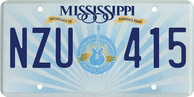 MS license plate NZU415